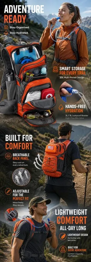 Full A plus page for a hydration backpack