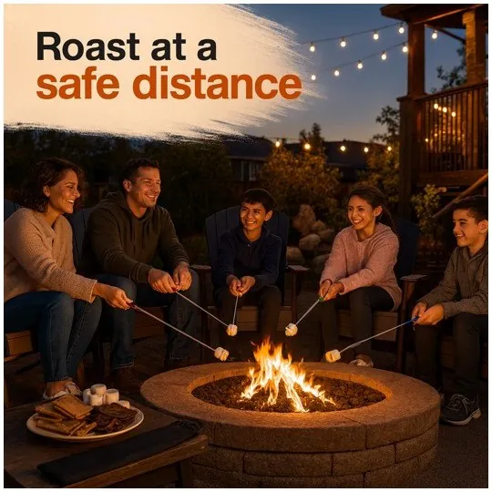 Gallery image: roasting at a safe distance around a fire pit