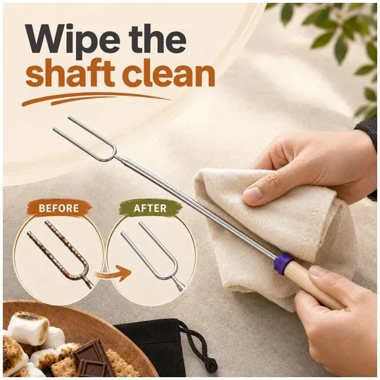 Gallery image: wiping the shaft clean, before and after