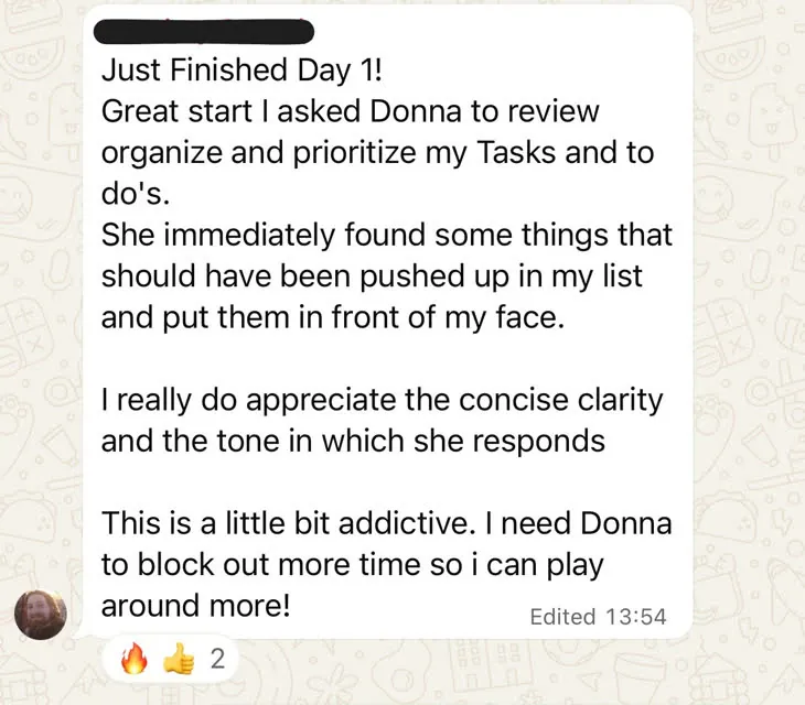 WhatsApp message from a Claude Code Challenge participant