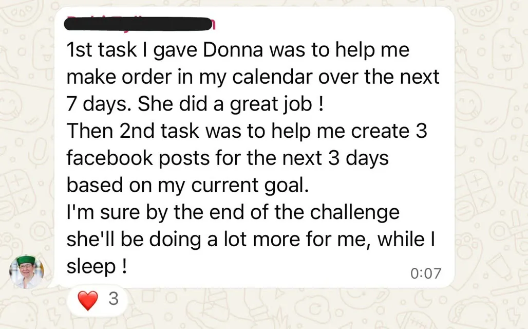 WhatsApp message from a Claude Code Challenge participant
