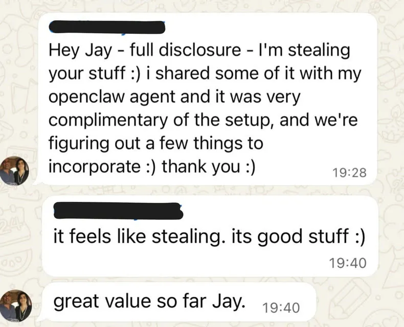 WhatsApp message from a Claude Code Challenge participant